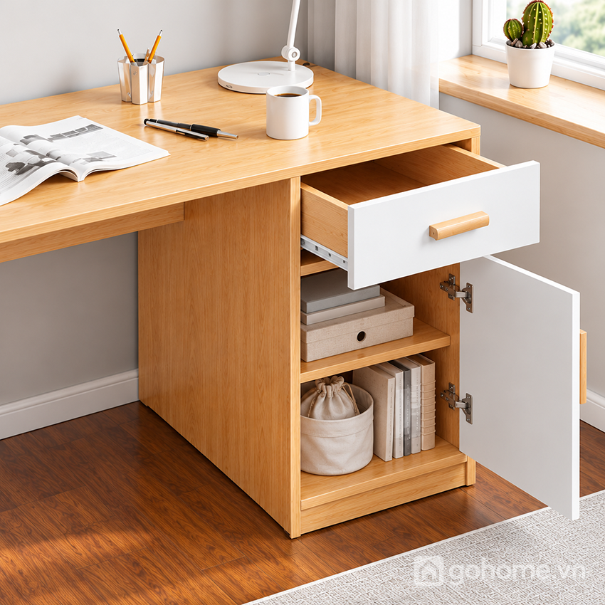 Ngăn kéo và tủ cánh giúp đồ dùng được phân loại