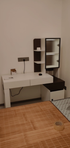 Bàn Học Liền Tủ Kính Trang Trí Có Ngăn Kéo GH-72061