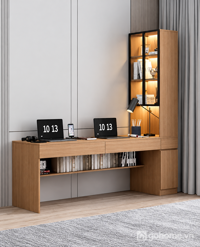 Thiết kế bàn đôi rộng rãi cho hai người
