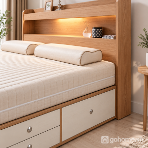 Thiết kế hiện đại với kệ đầu giường rộng